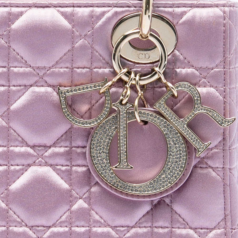 Small Satin Cannage Swarovski Lady Dior - Image 5
