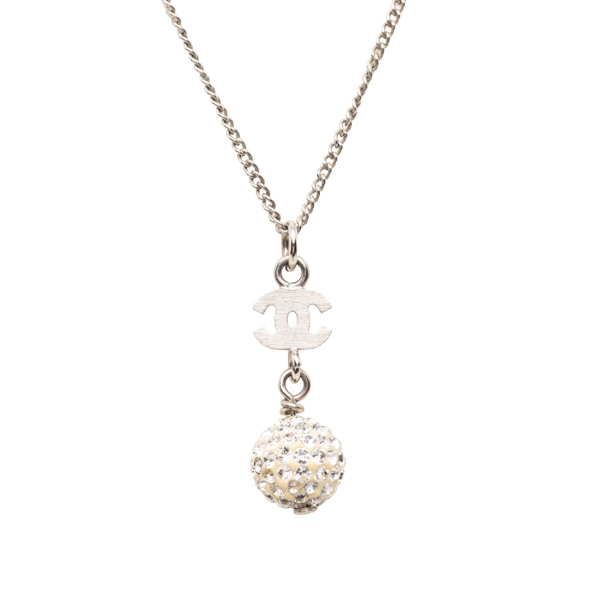 CC Brass Strass Ball Pendant Necklace - Image 3