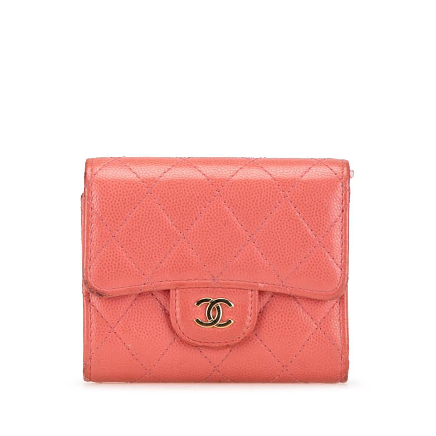 CC Quilted Caviar Trifold Wallet - Image 1