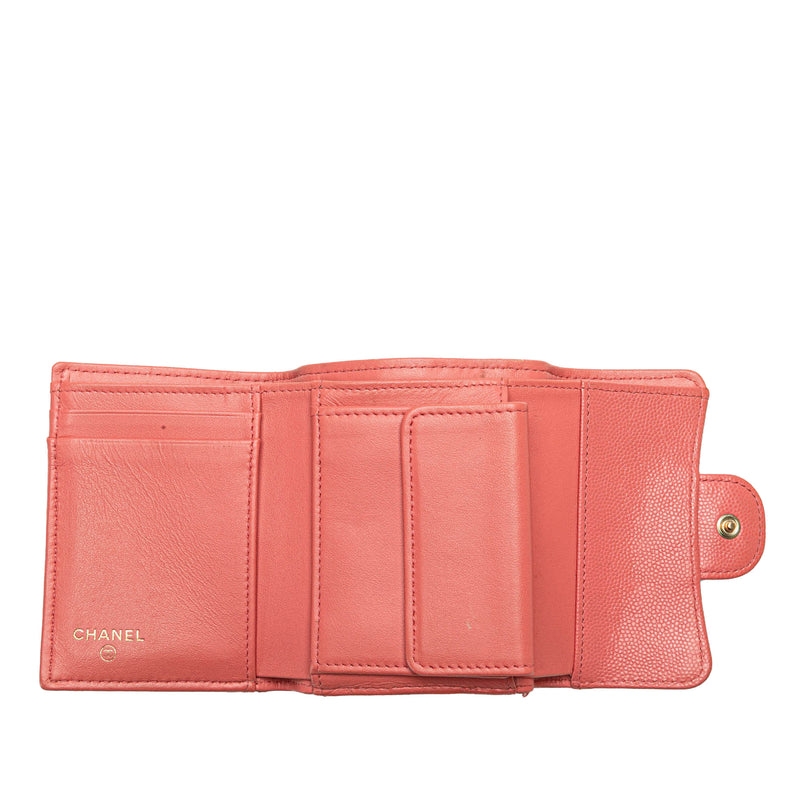 CC Quilted Caviar Trifold Wallet - Image 4
