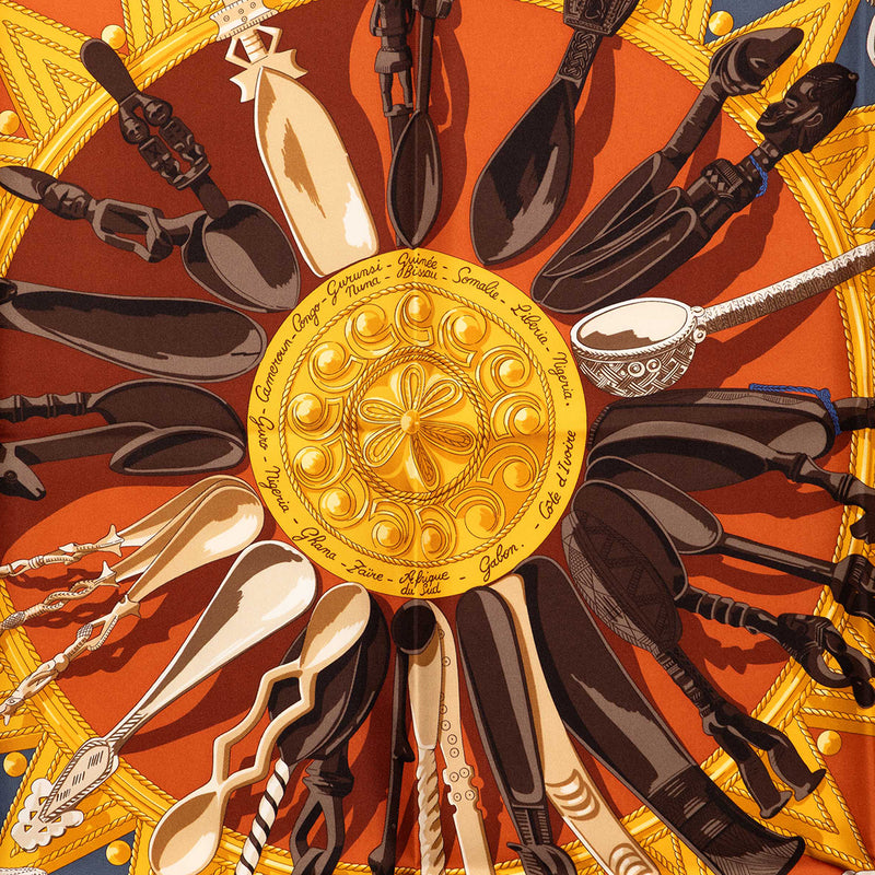 Cuillers d Afrique Silk Scarf 90 - Image 7