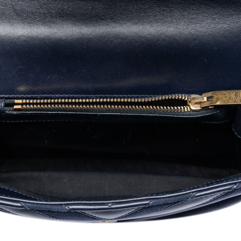 Medium Calfskin and Suede Chevron Monogram College Satchel - Image 4