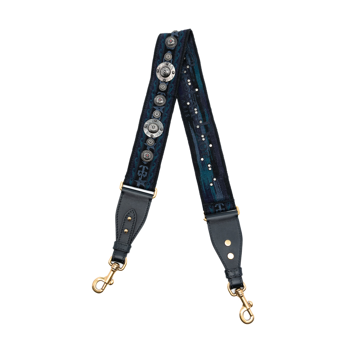 Studded Canvas Embroidered Bag Strap - Image 1