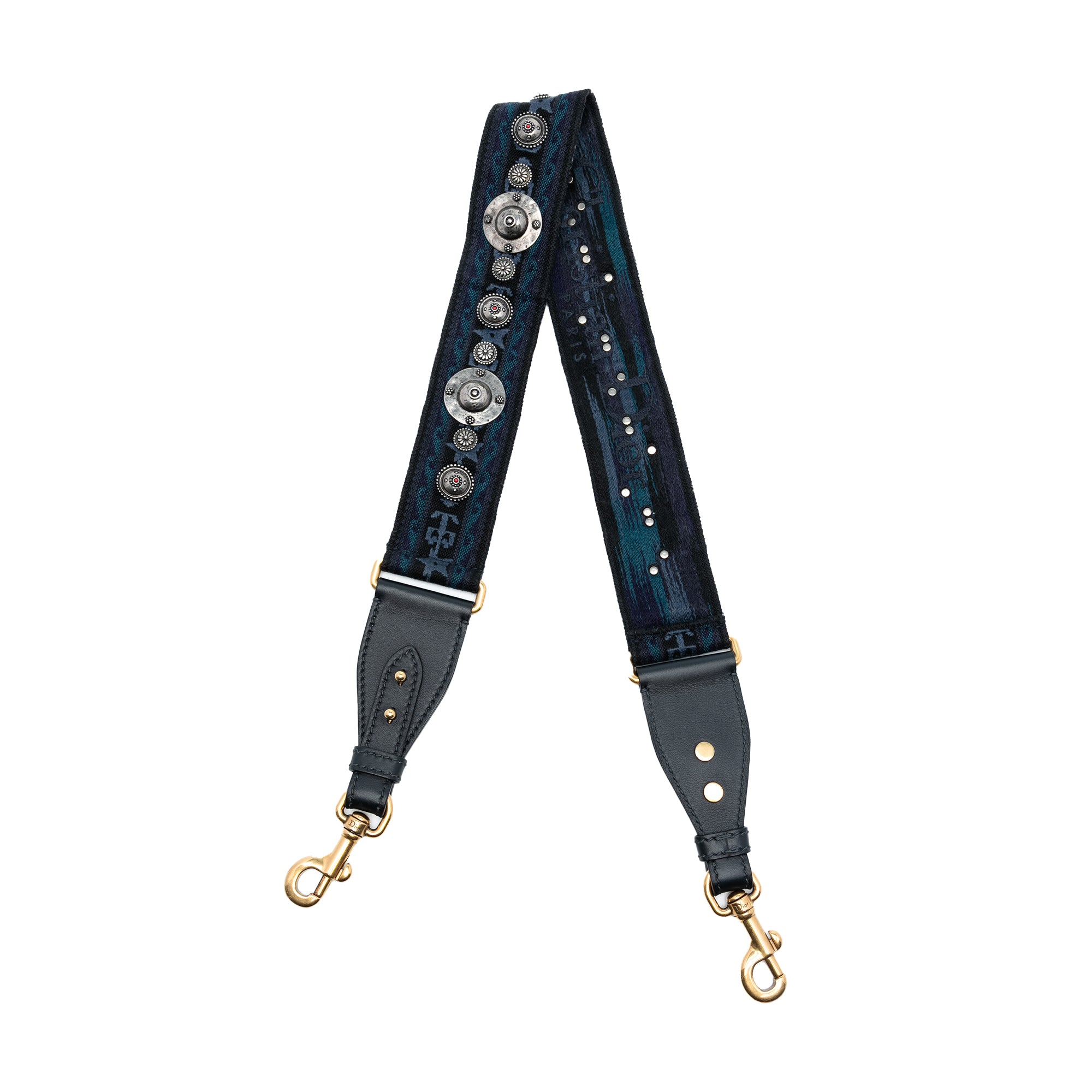 Studded Canvas Embroidered Bag Strap - Image 1