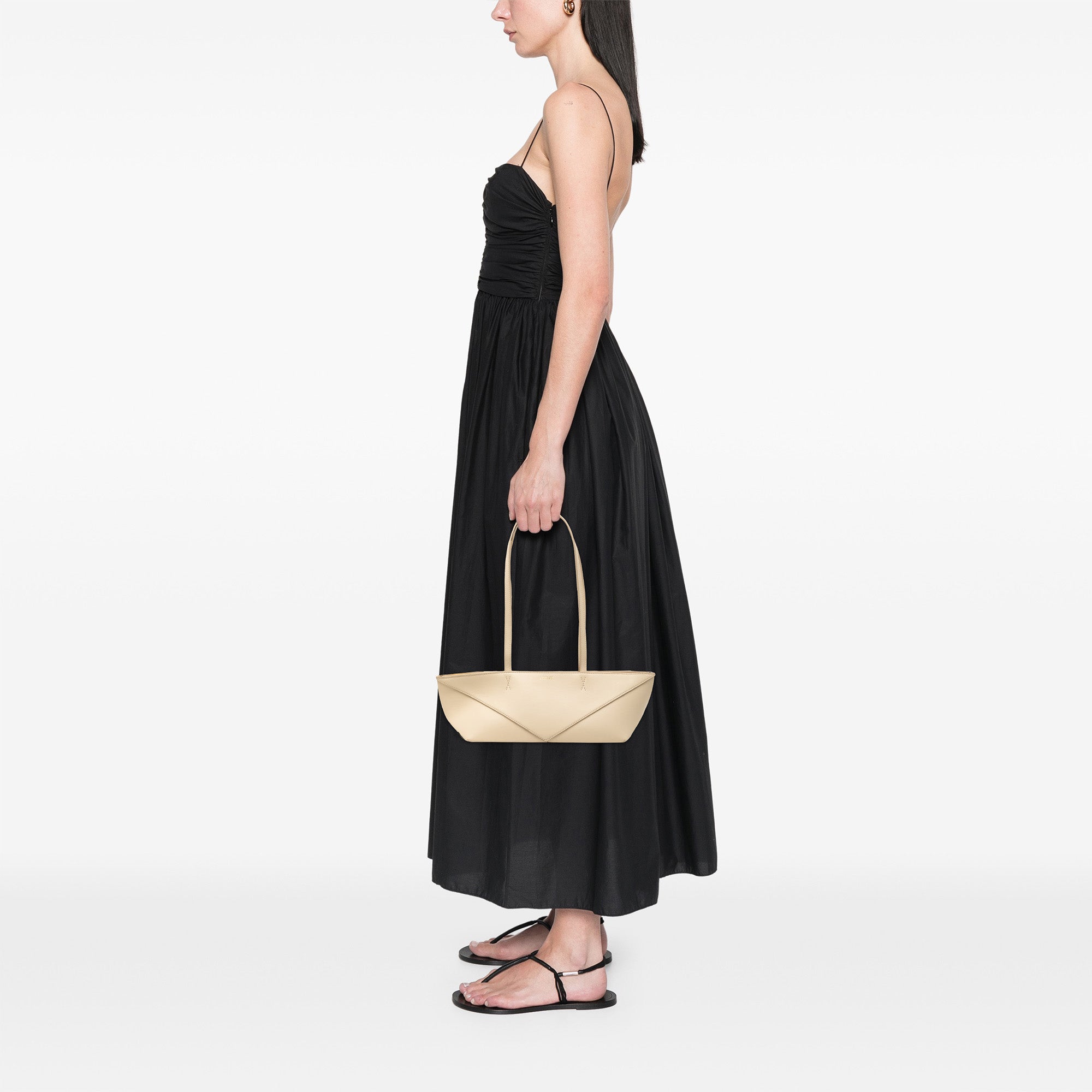 Calfskin Cropped Puzzle Fold Shoulder Bag - Image 7