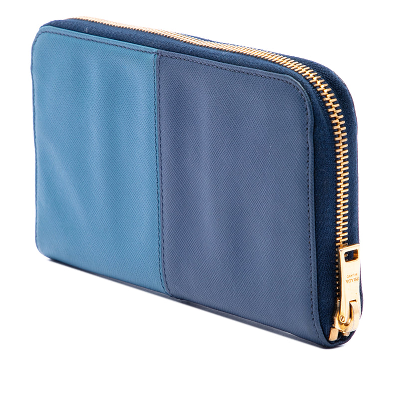 Bicolor Saffiano Bow Zip Long Wallet - Image 2