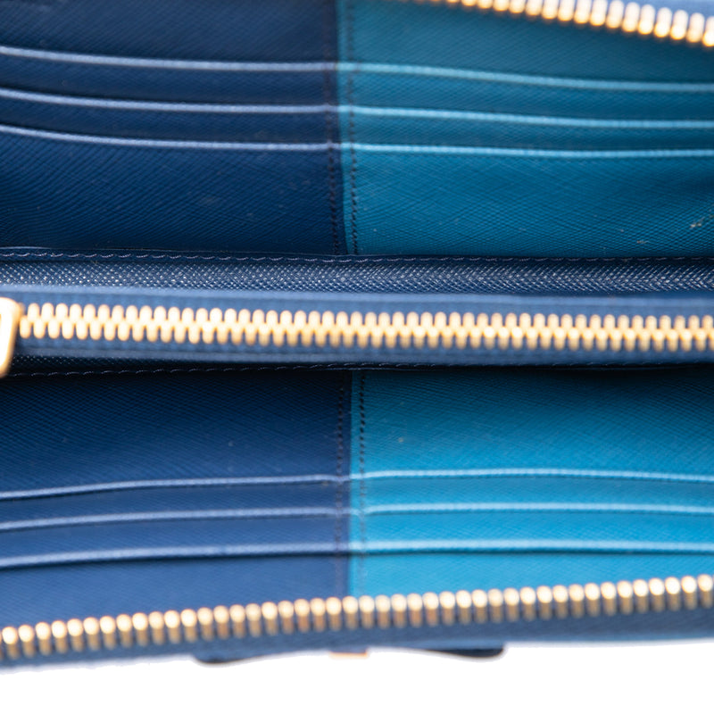 Bicolor Saffiano Bow Zip Long Wallet - Image 4