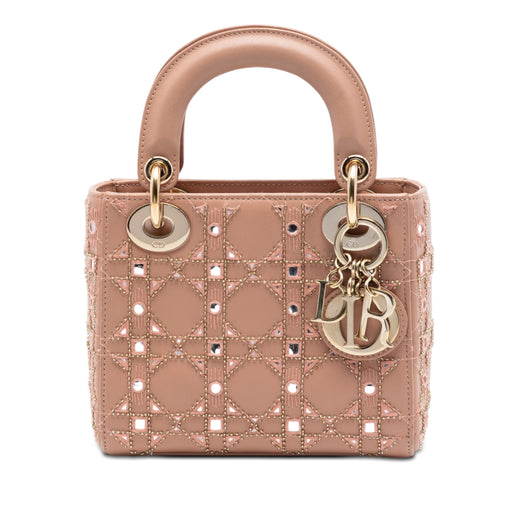 Mini Calfskin Cannage Bead and Strass Embellished Lady Dior - Image 1