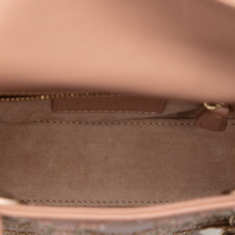Mini Calfskin Cannage Bead and Strass Embellished Lady Dior - Image 4
