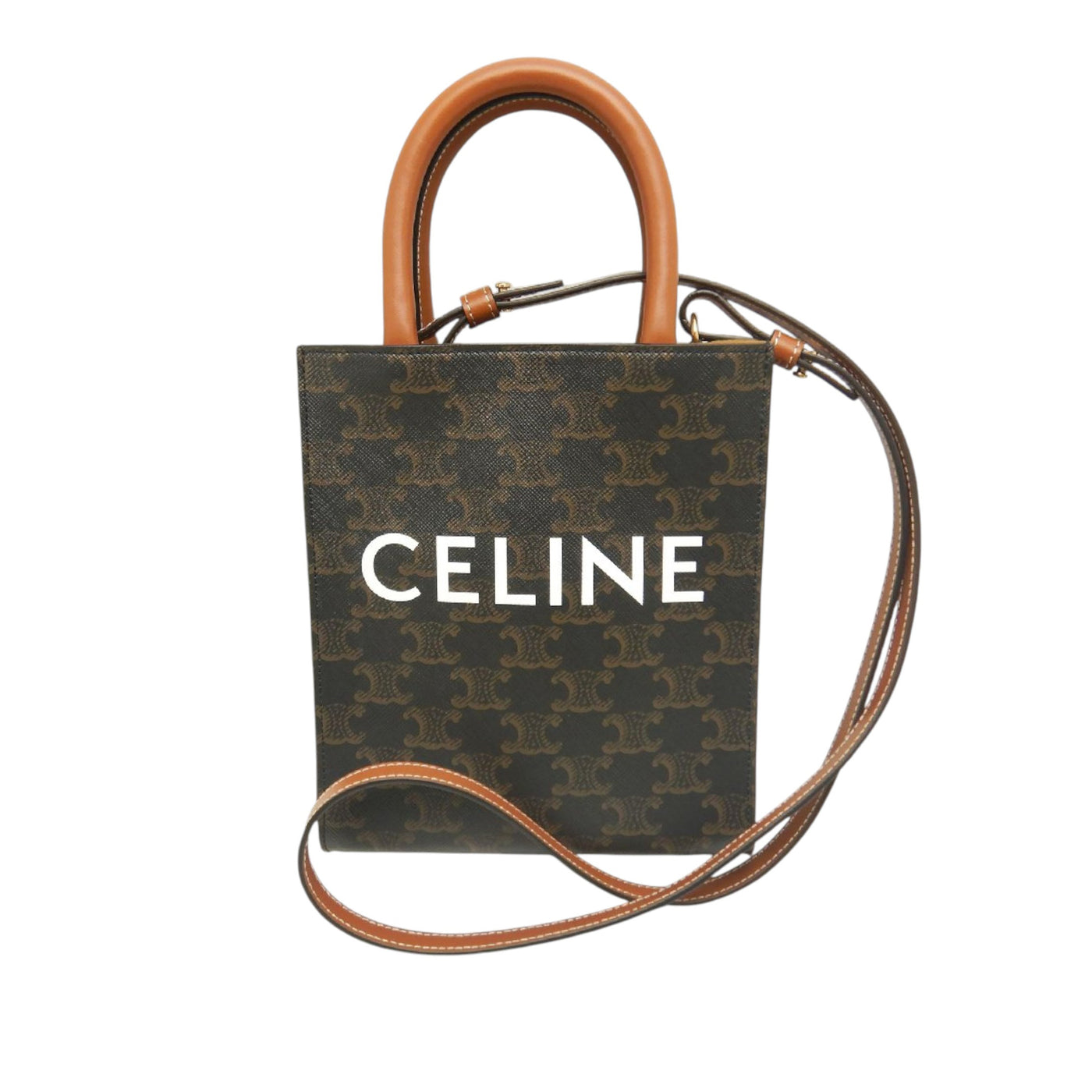 Mini Triomphe Coated Canvas Vertical Cabas Satchel - Image 1