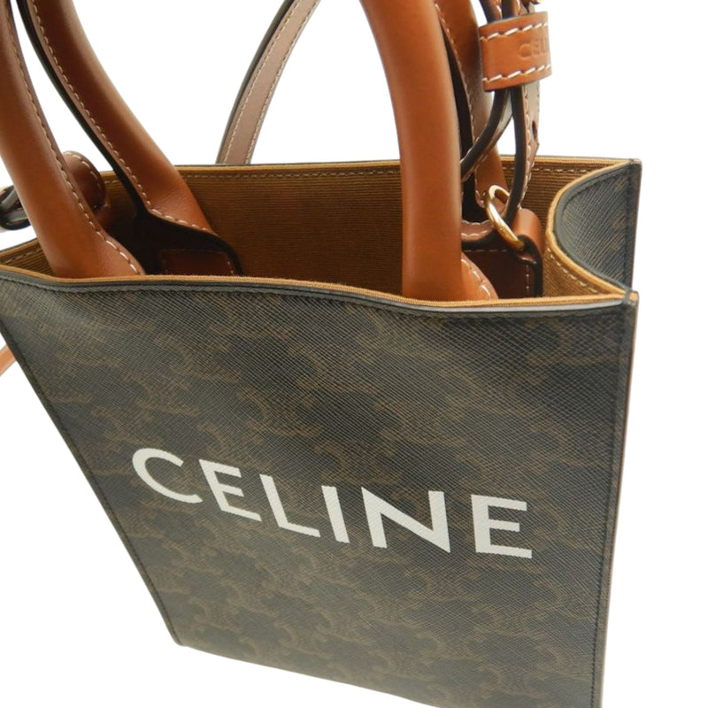 Mini Triomphe Coated Canvas Vertical Cabas Satchel - Image 11