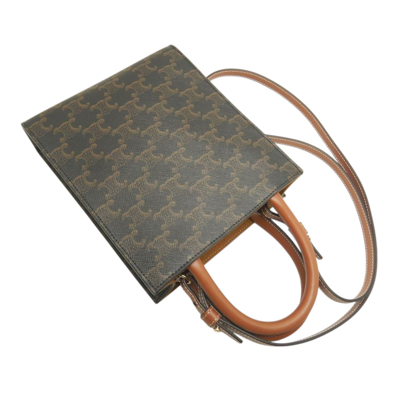 Mini Triomphe Coated Canvas Vertical Cabas Satchel - Image 2