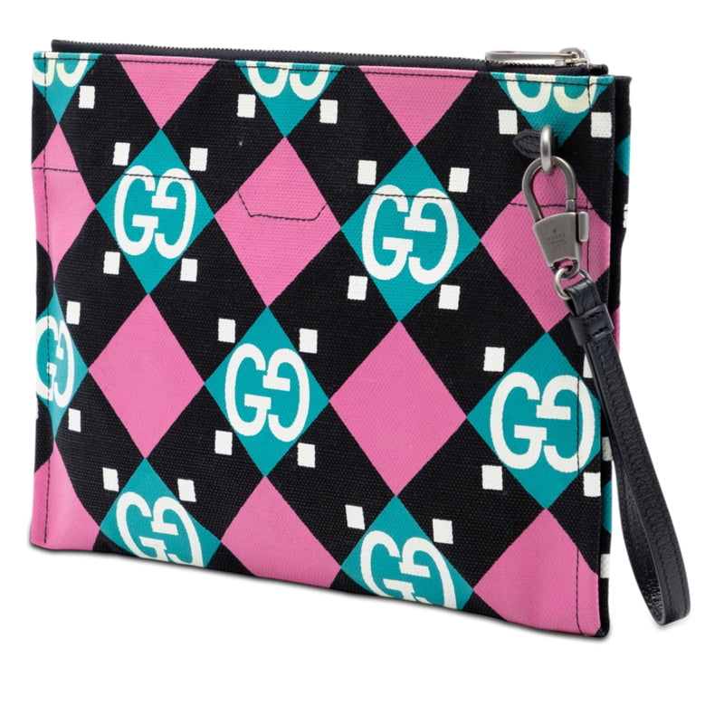 Jumbo GG Canvas Geometric Print Clutch - Image 2