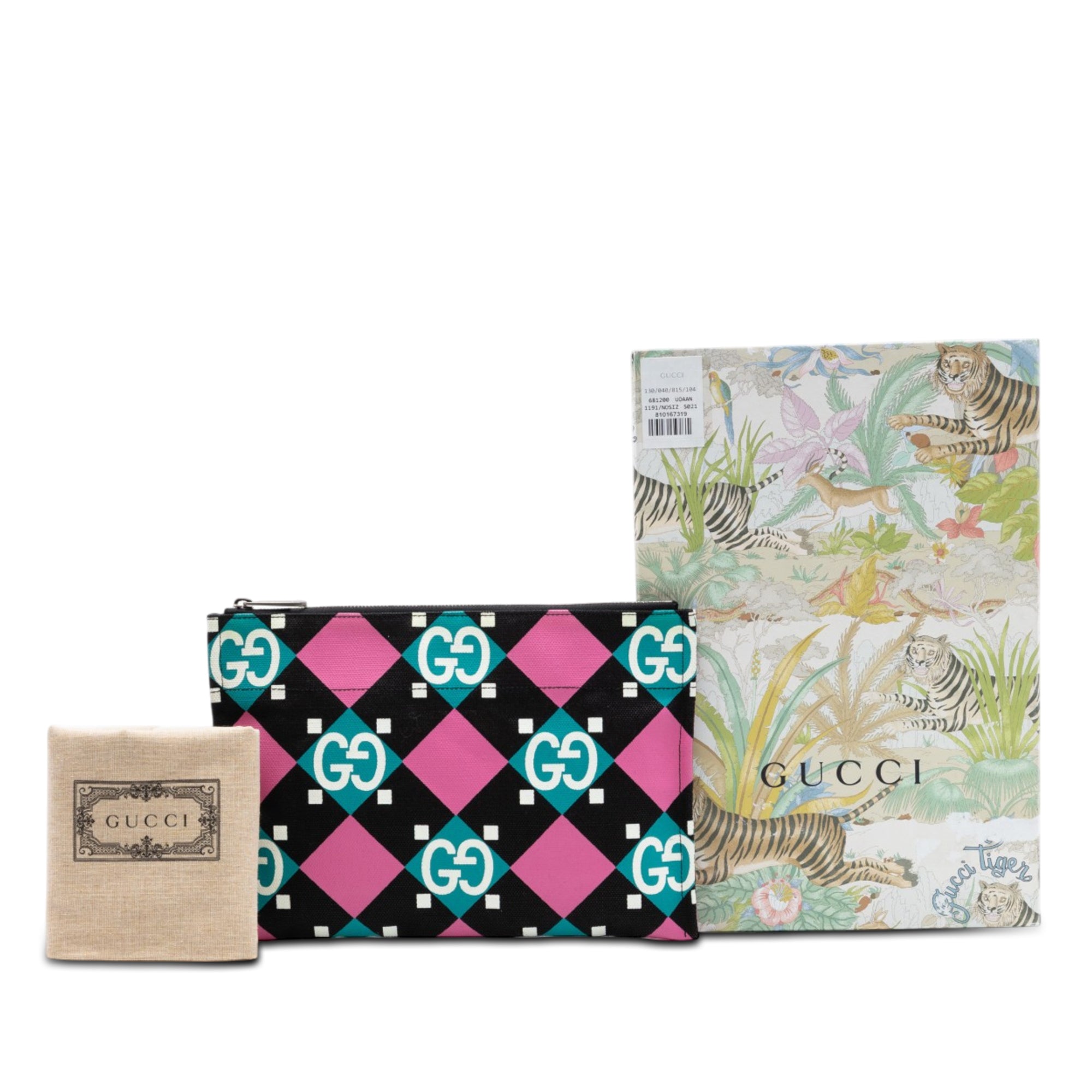 Jumbo GG Canvas Geometric Print Clutch - Image 8