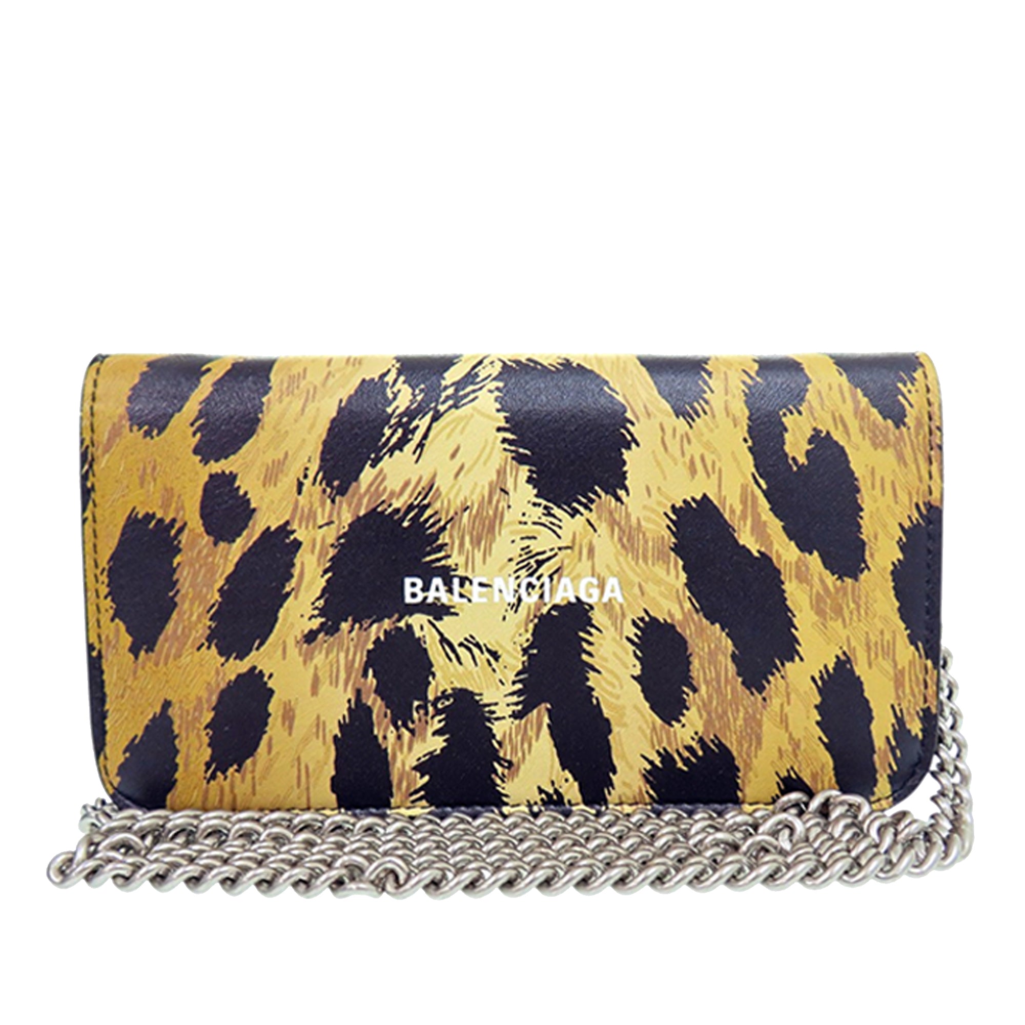 Leopard Printed Calfskin Continental Wallet on Chain - Image 1
