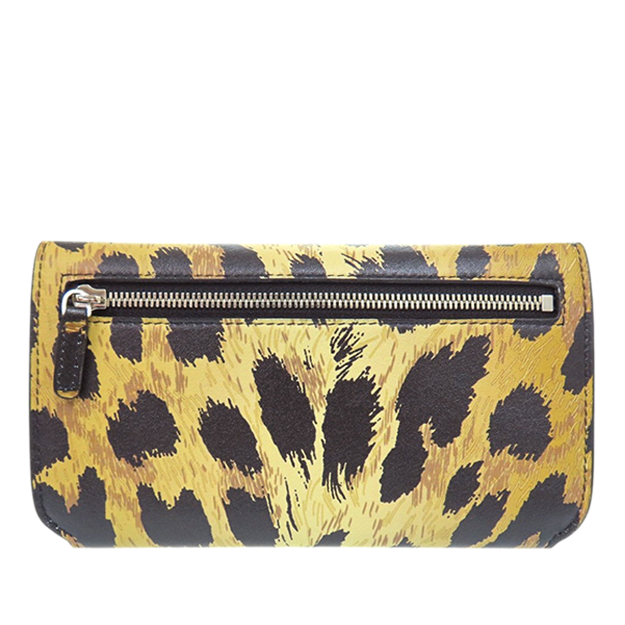 Leopard Printed Calfskin Continental Wallet on Chain - Image 2