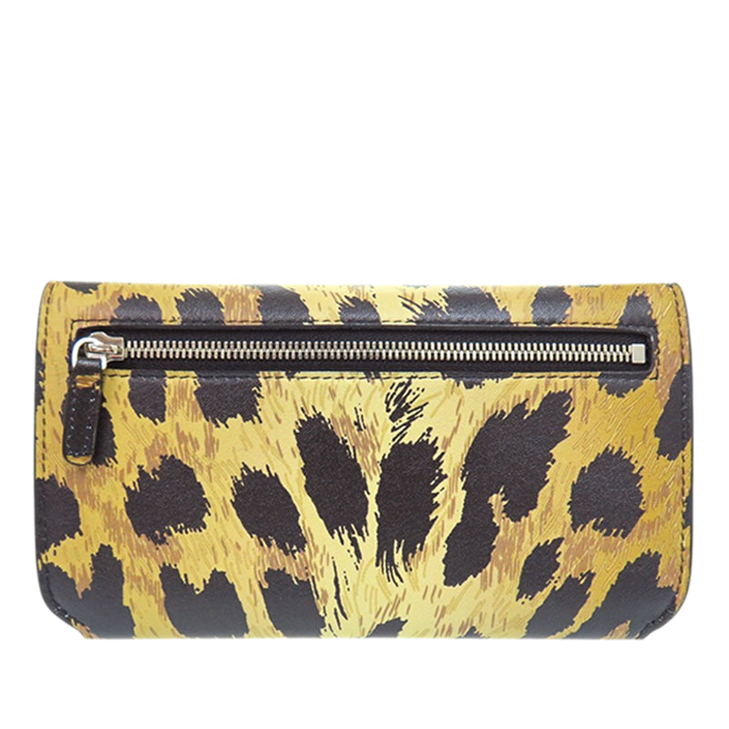 Leopard Printed Calfskin Continental Wallet on Chain - Image 2