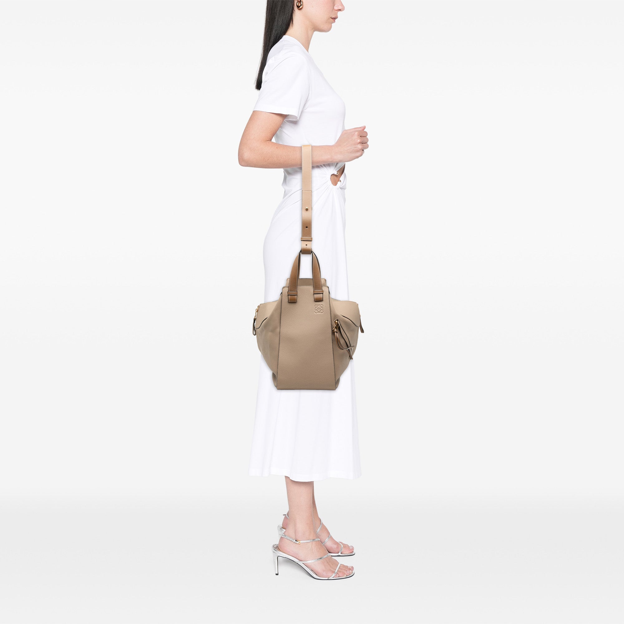 Medium Grained Calfskin Hammock Satchel - Image 7