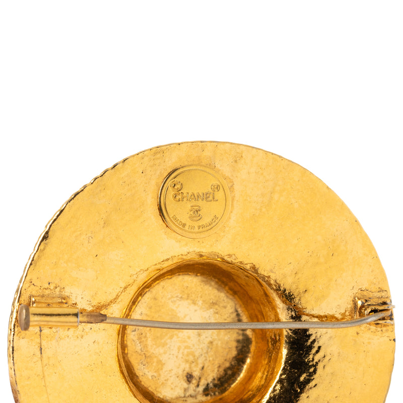 Gold Plated Straw Hat Brooch - Image 3