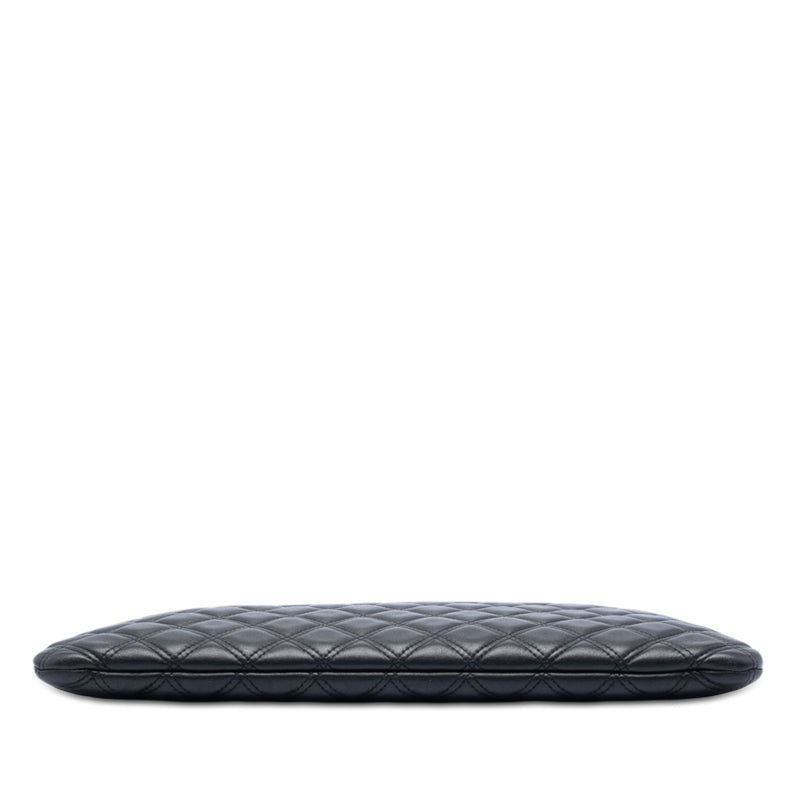 Large Quilted Lambskin Double Stitch O Case Clutch - Image 3