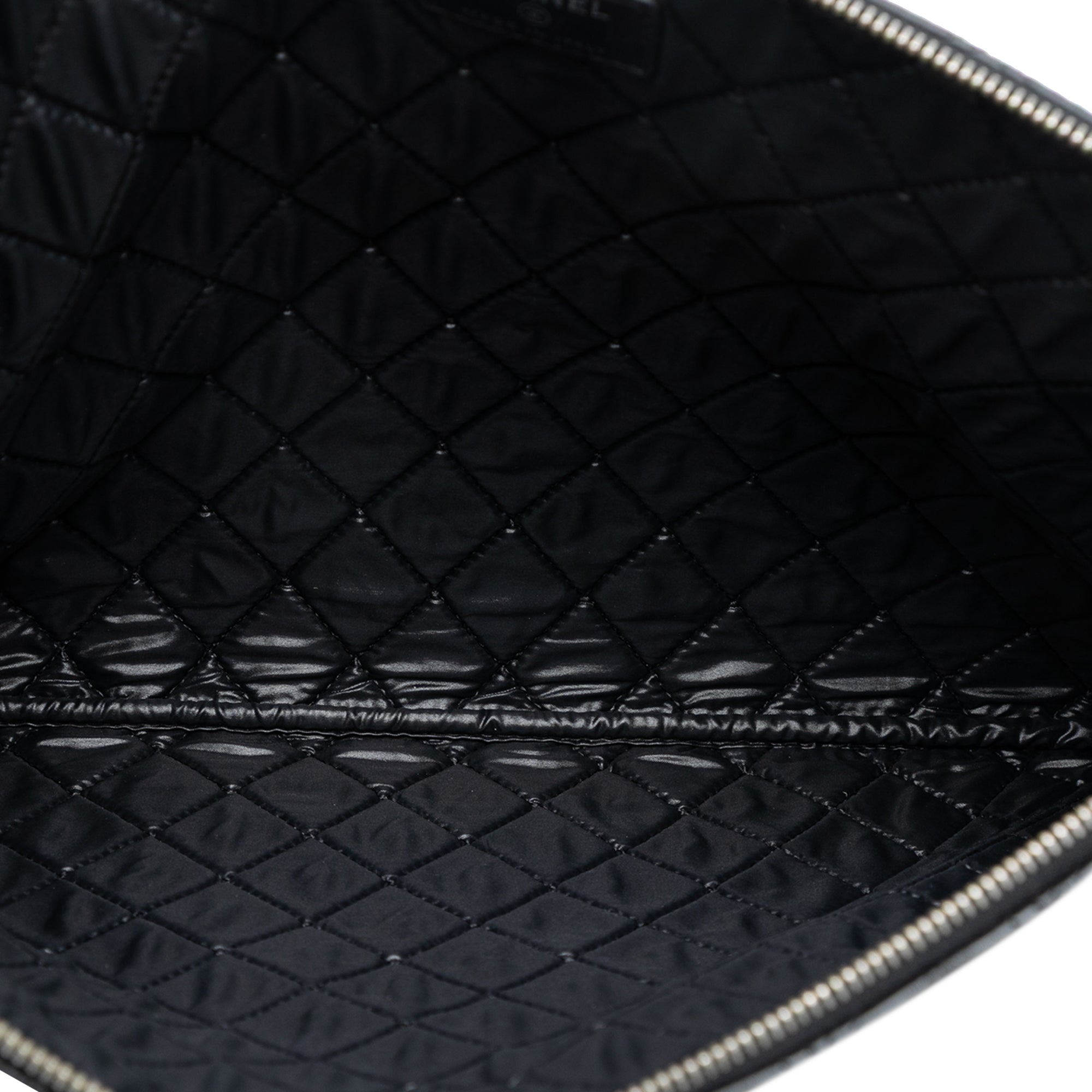 Large Quilted Lambskin Double Stitch O Case Clutch - Image 4