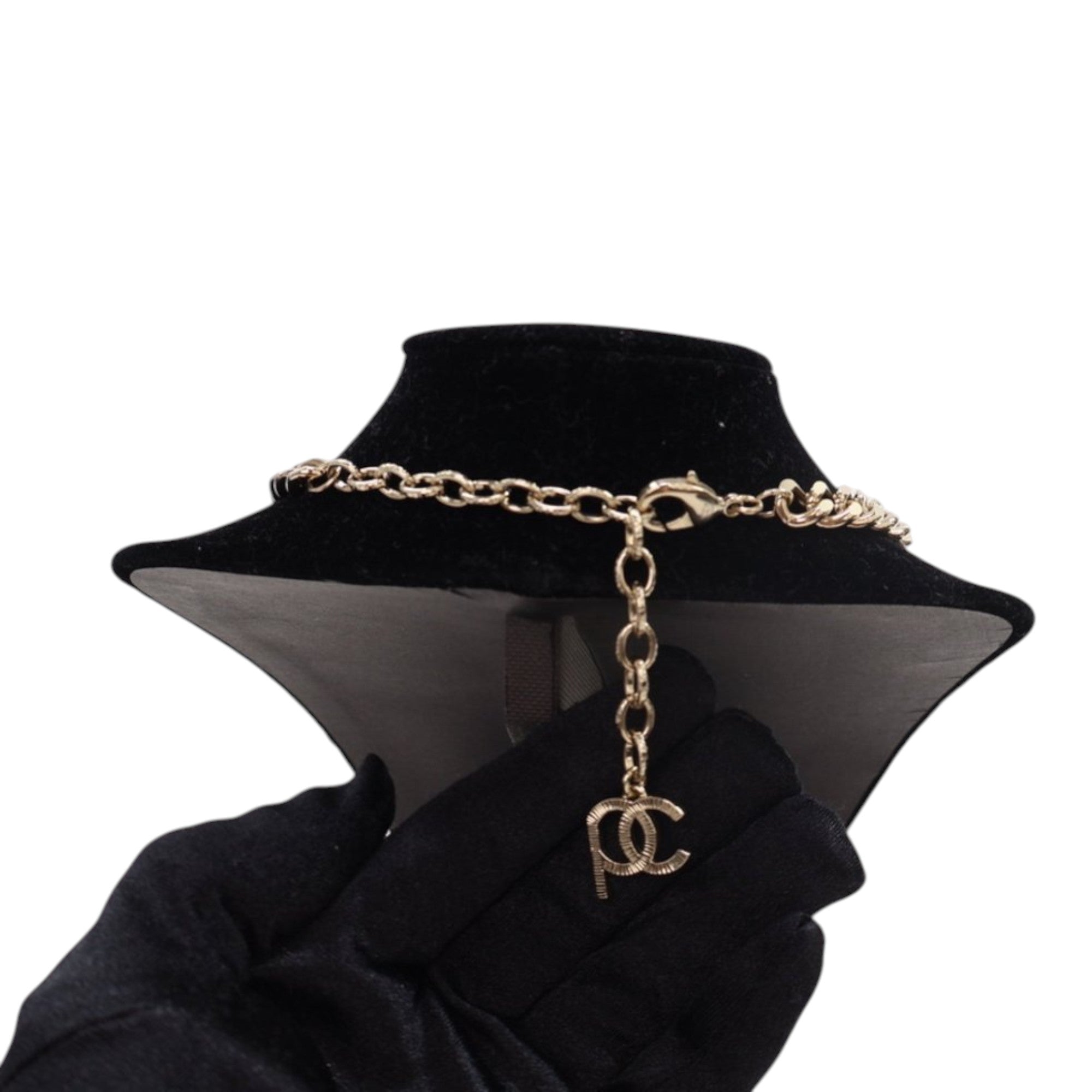 Pharrell Gold Plated Strass Chain Letters Pendant Necklace - Image 8