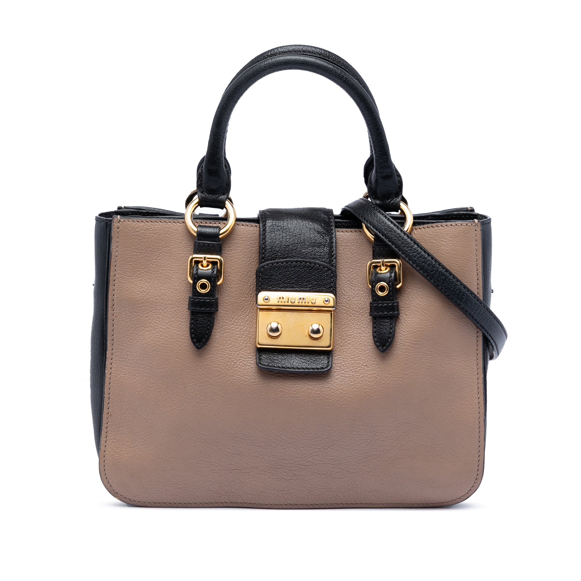 Bicolor Goatskin Madras Satchel - Image 1