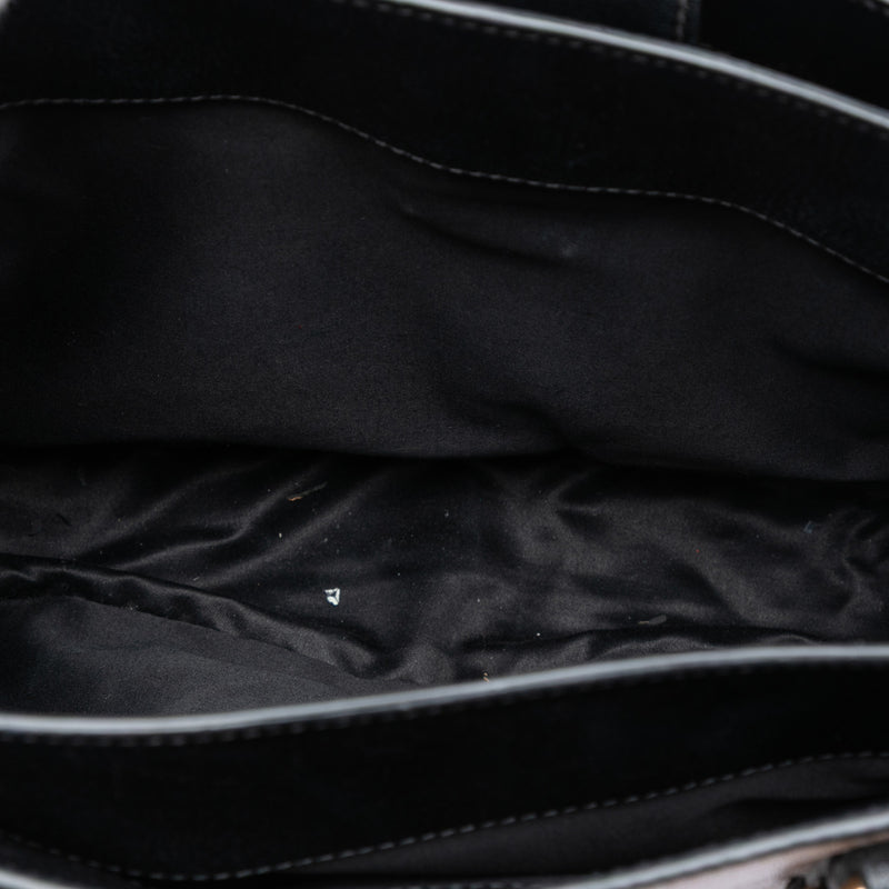 Bicolor Goatskin Madras Satchel - Image 4
