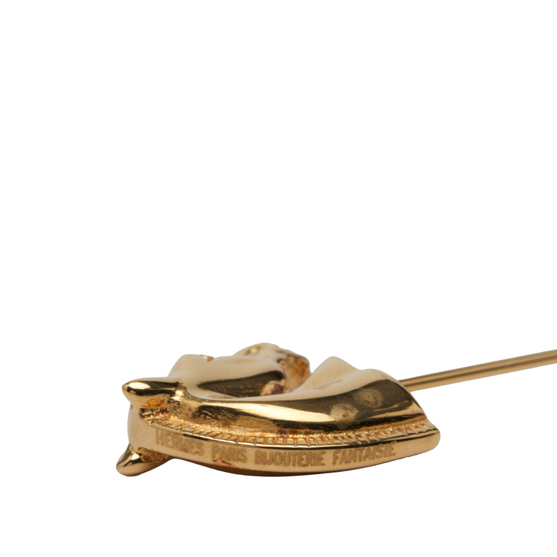 Gold Plated Bijouterie Fantaisie Horse Pin Brooch - Image 3