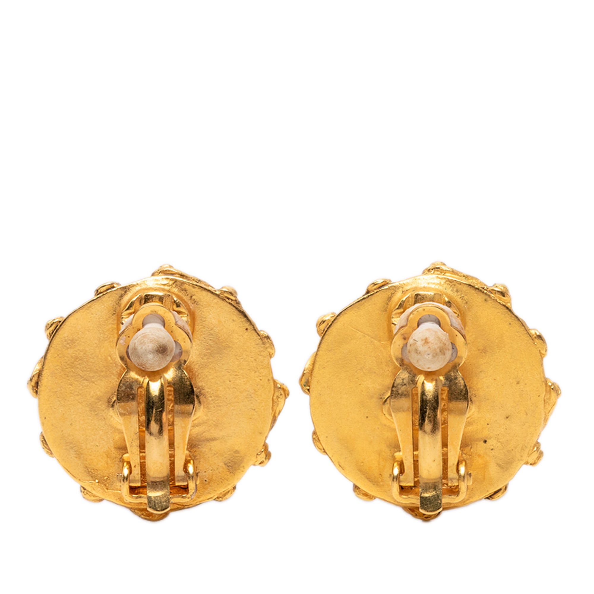 CC Gold Plated Faux Pearl Clip On Earrings - Image 2