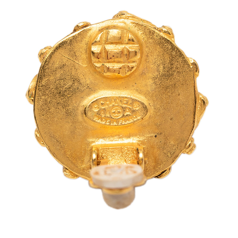 CC Gold Plated Faux Pearl Clip On Earrings - Image 3