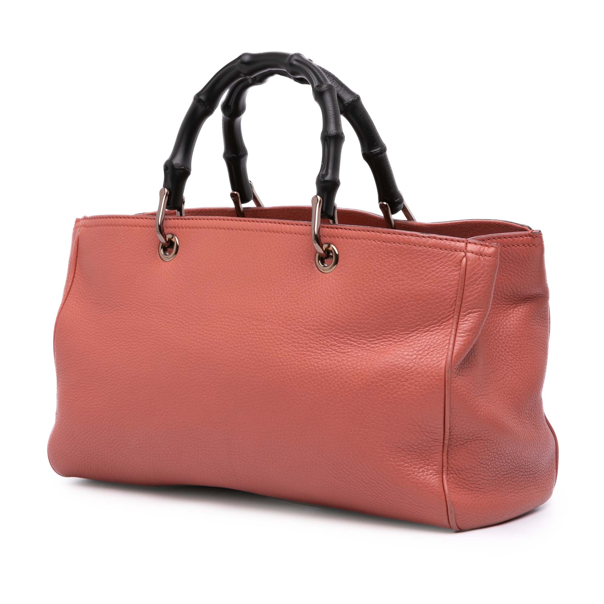Medium Calfskin Bamboo Shopper Satchel - Image 2