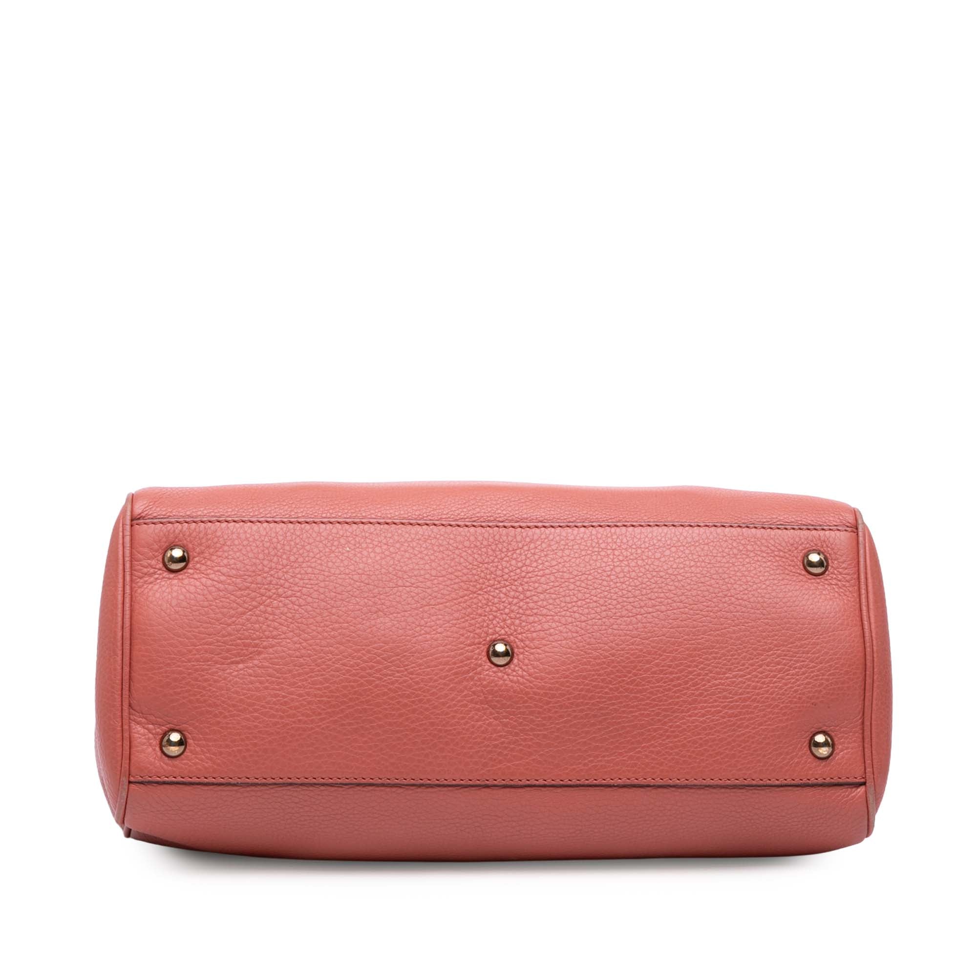 Medium Calfskin Bamboo Shopper Satchel - Image 3