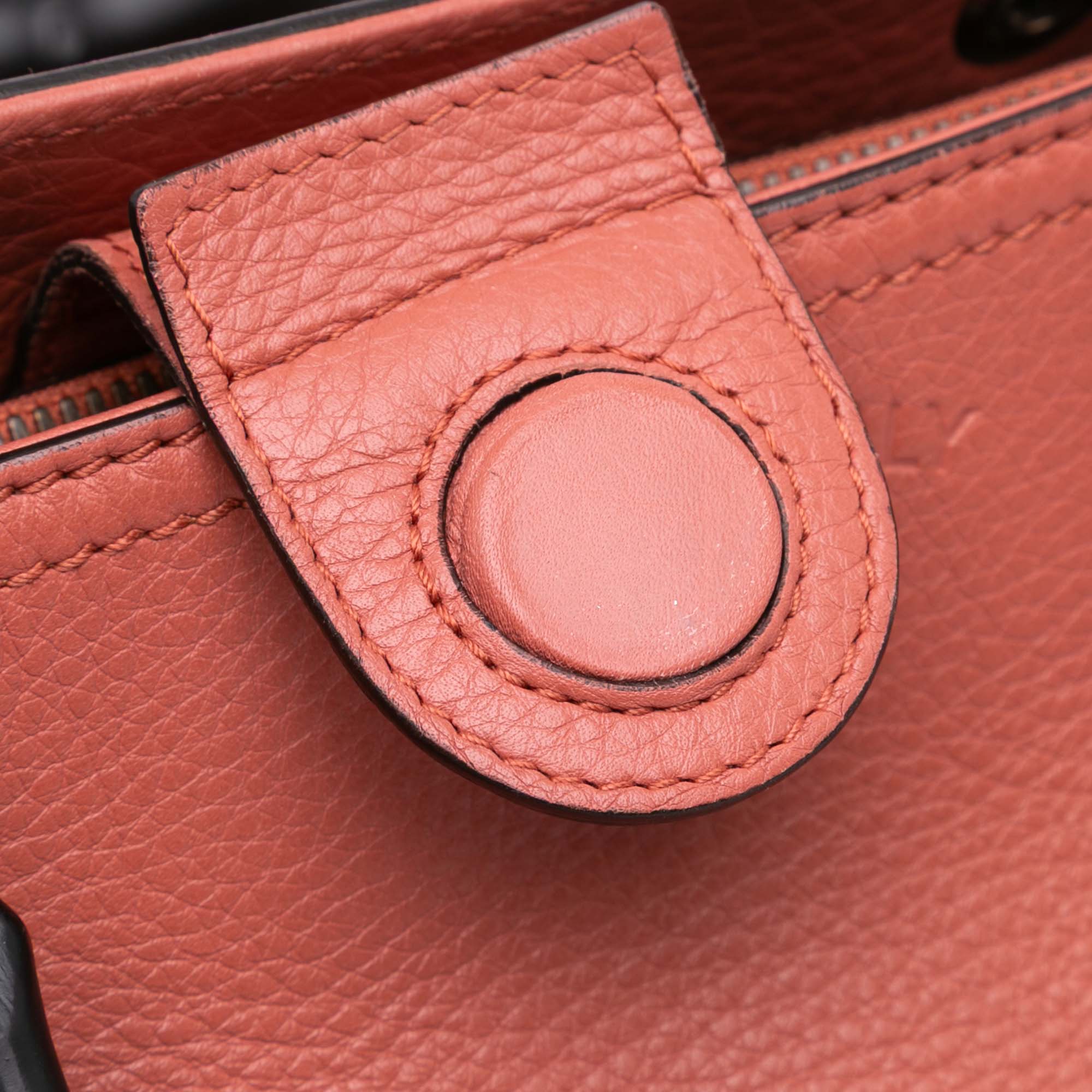 Medium Calfskin Bamboo Shopper Satchel - Image 9