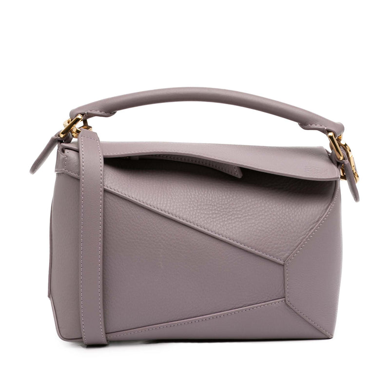 Small Calfskin Puzzle Edge Satchel