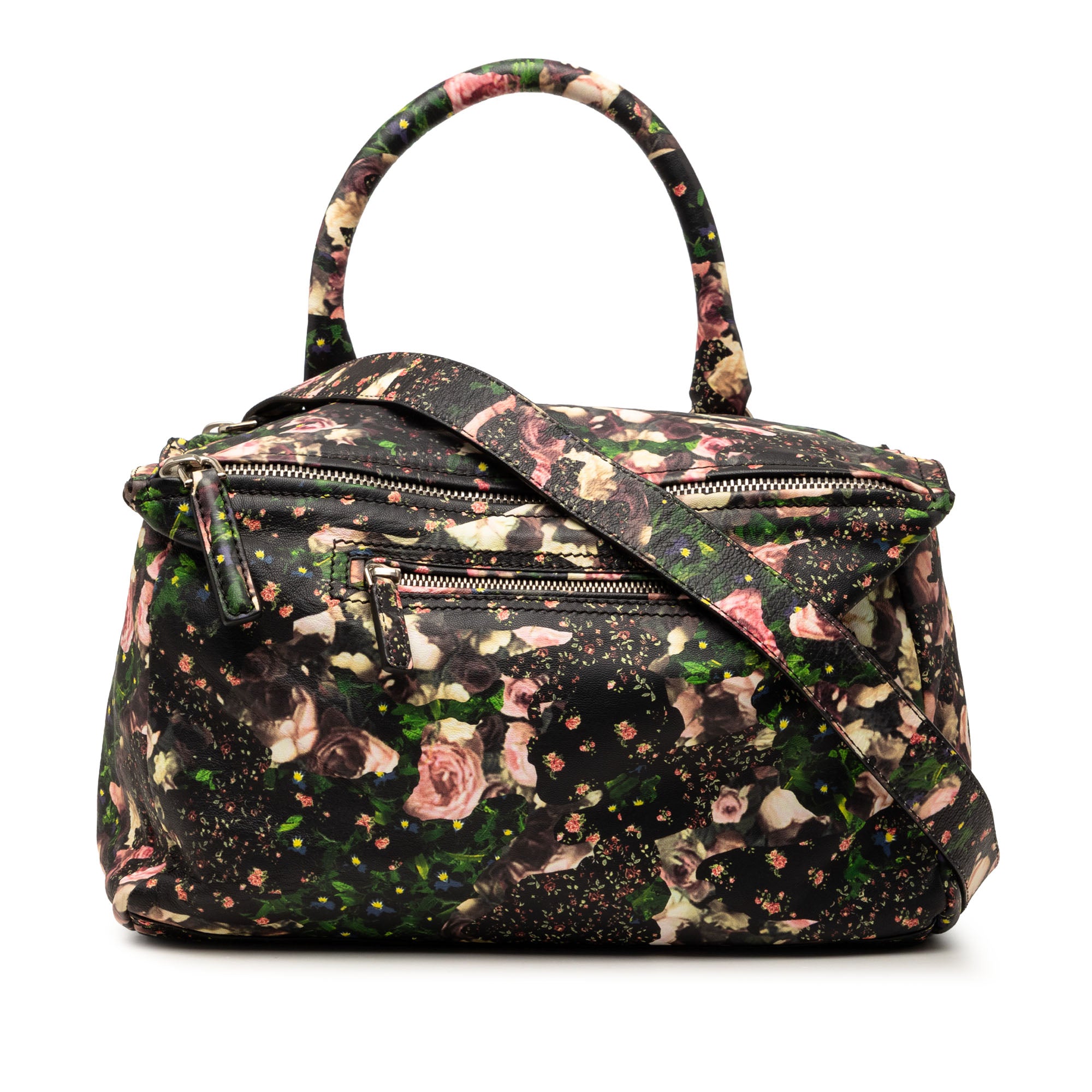 Medium Floral Printed Calfskin Pandora Satchel - Image 1