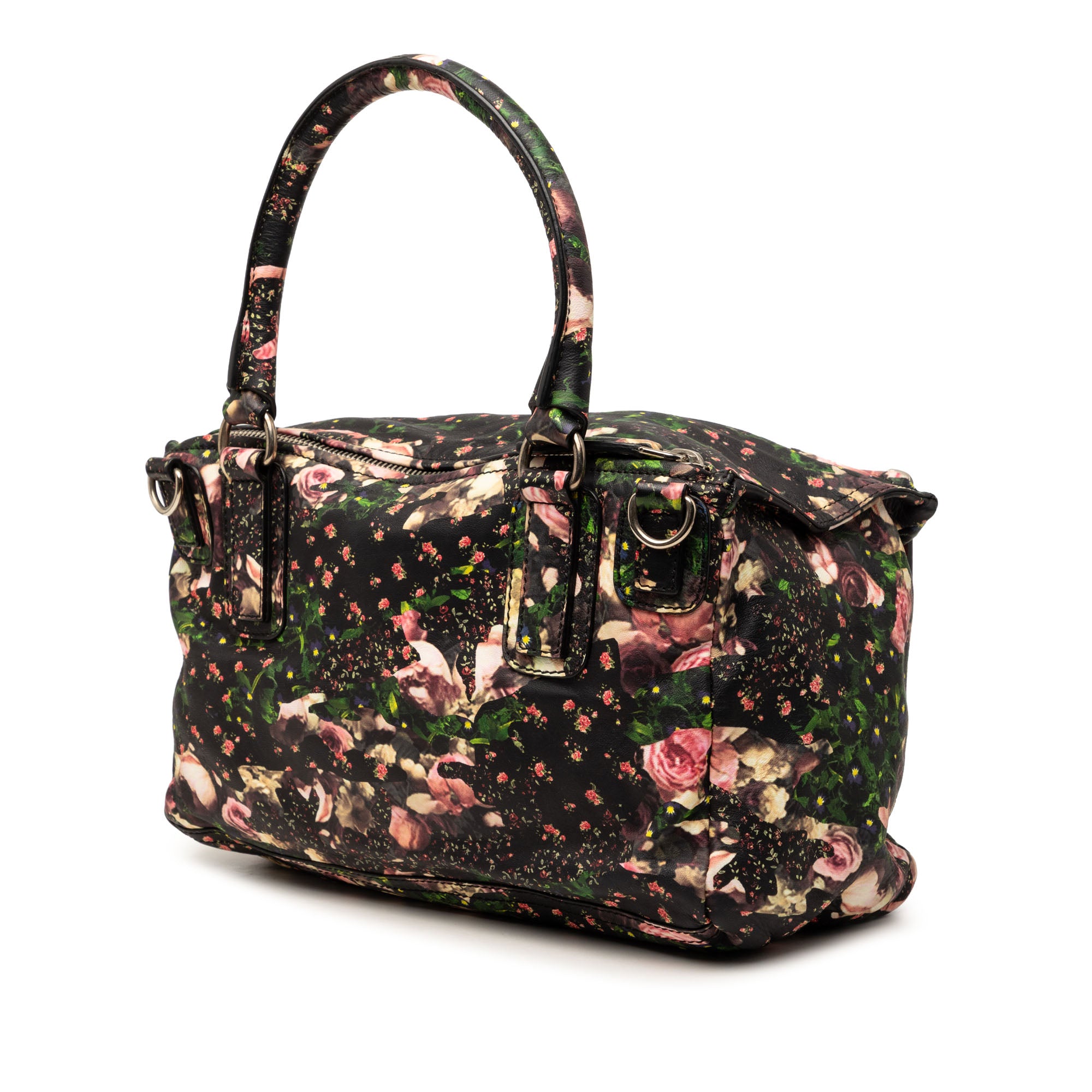 Medium Floral Printed Calfskin Pandora Satchel - Image 2
