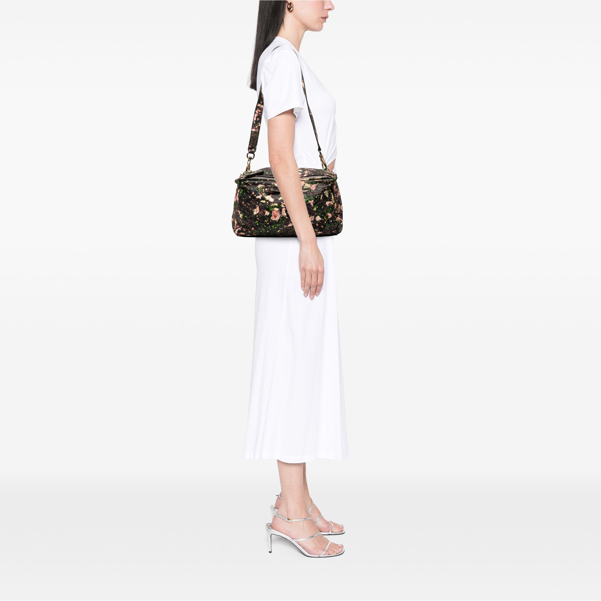 Medium Floral Printed Calfskin Pandora Satchel - Image 7