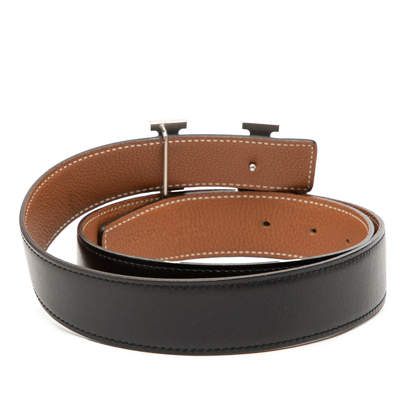 Togo and Box Calf H Strie Reversible Belt - Image 3