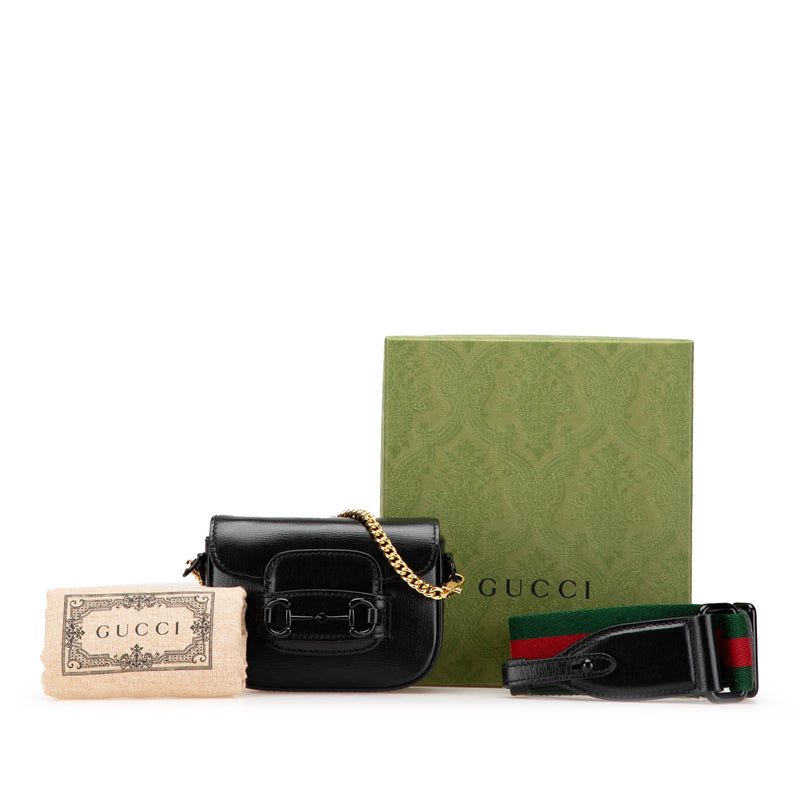 Mini Leather Horsebit 1955 Web Satchel - Image 11