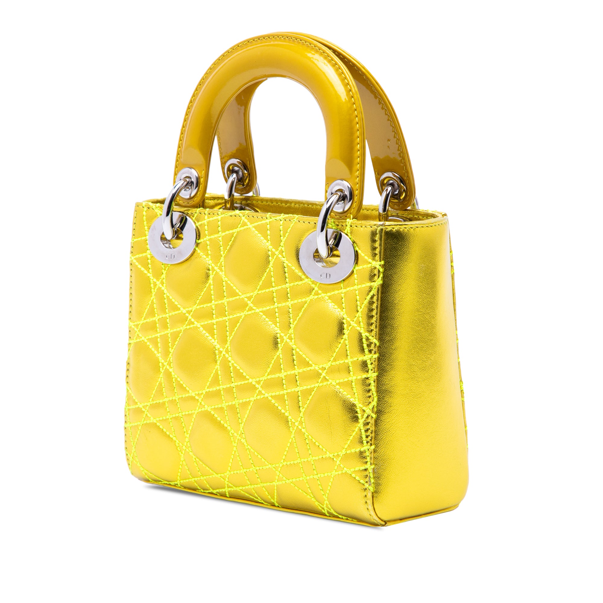 Anselm Reyle Mini Metallic Lambskin Cannage Lady Dior - Image 2