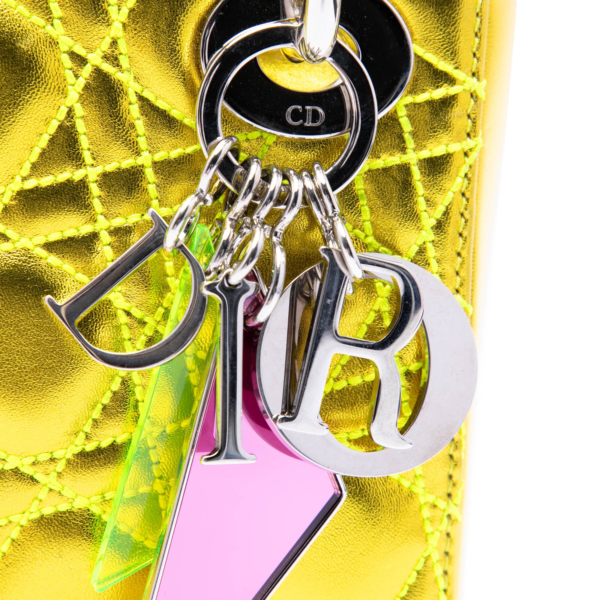Anselm Reyle Mini Metallic Lambskin Cannage Lady Dior - Image 5