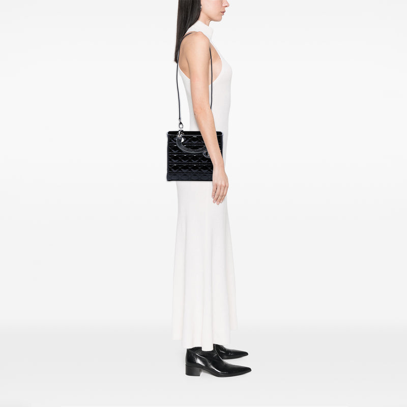 Medium Patent Cannage Lady Dior - Image 6