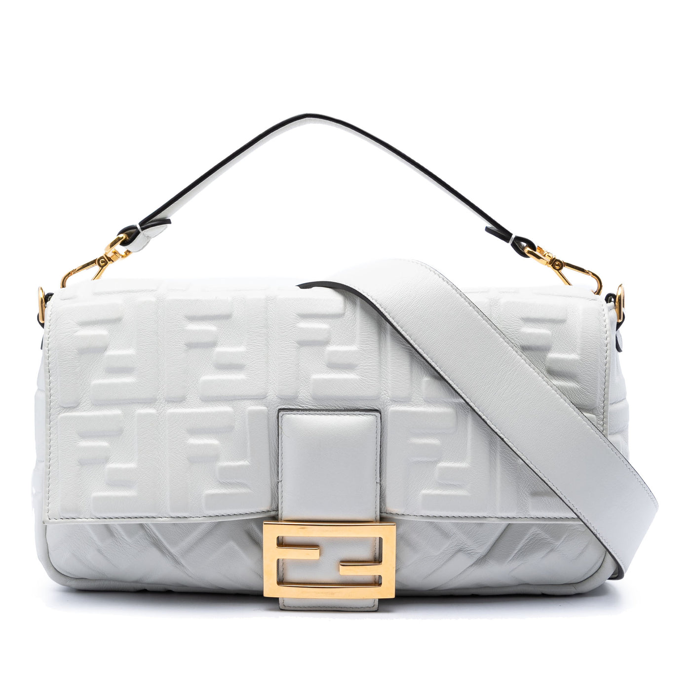 Large Zucca Embossed Leather Baguette Satchel - Image 1