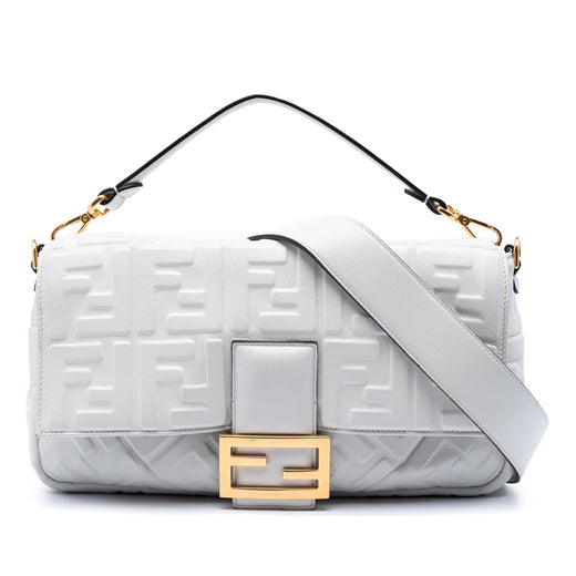 Large Zucca Embossed Leather Baguette Satchel - Image 1