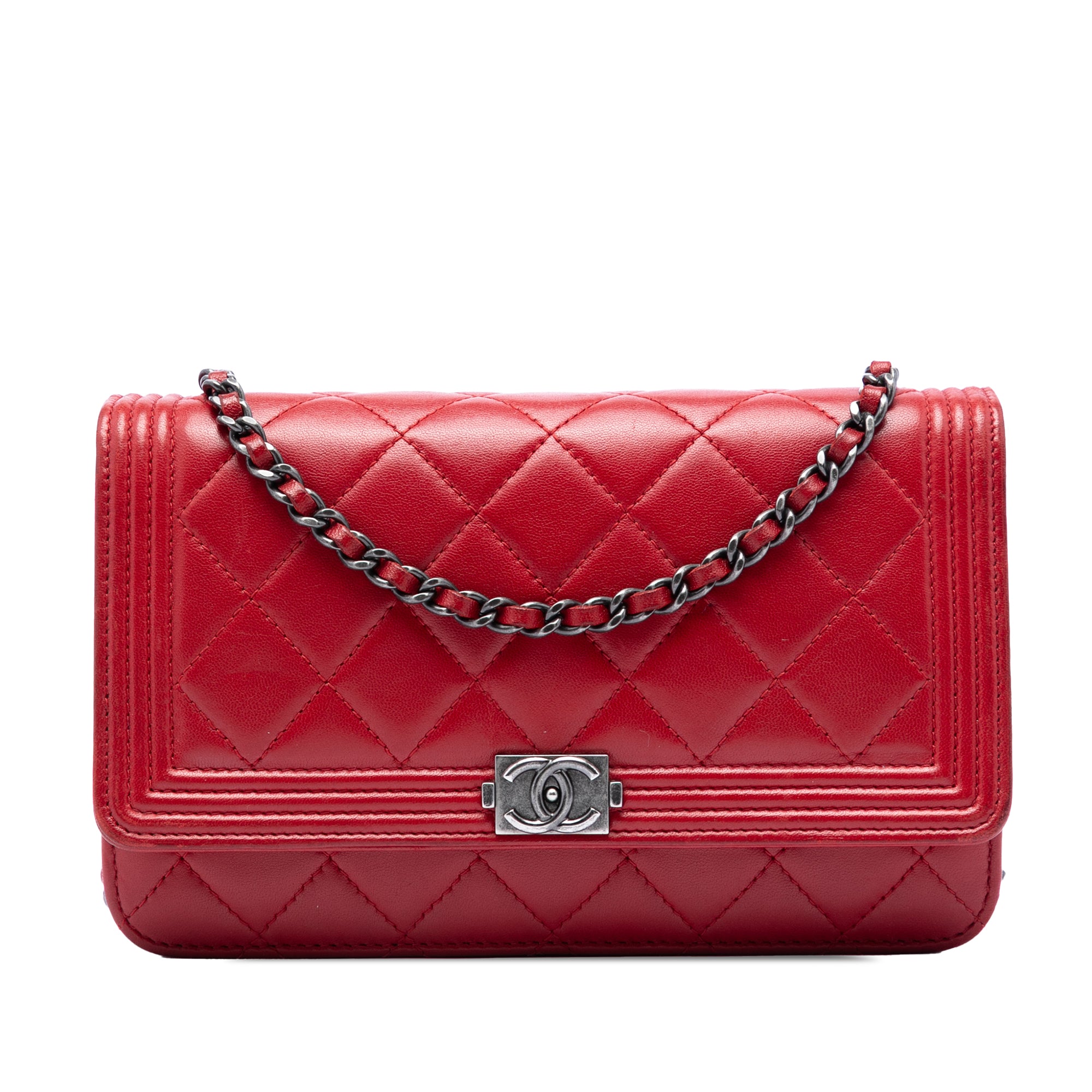 Quilted Lambskin Boy Wallet On Chain - Image 1