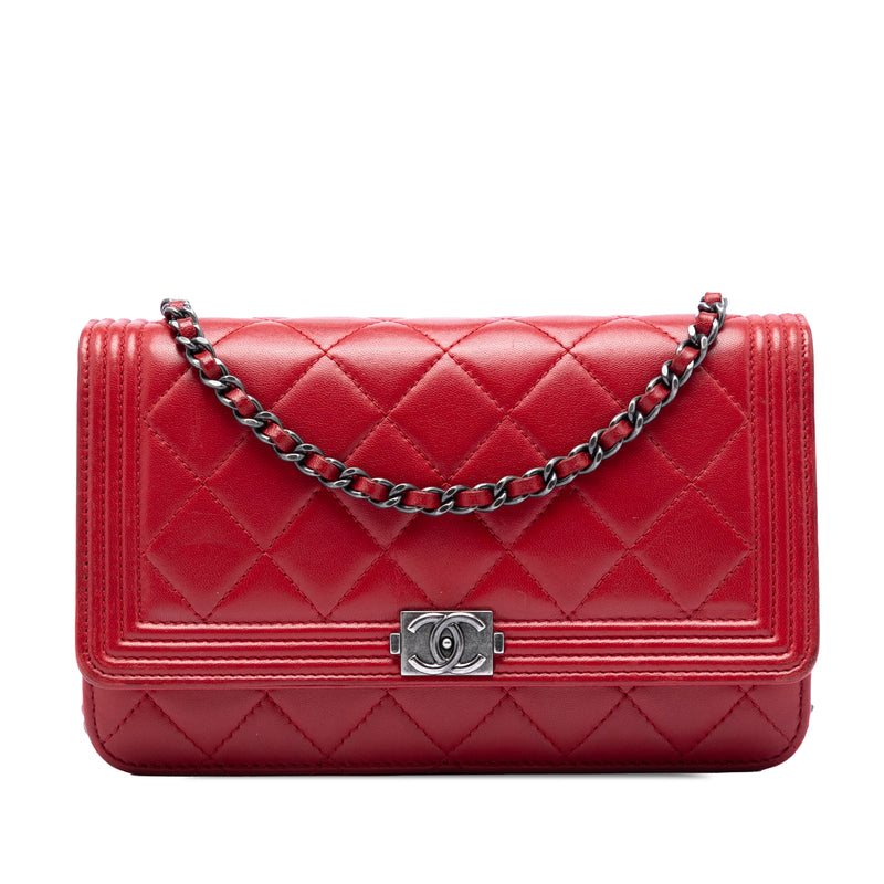 Quilted Lambskin Boy Wallet On Chain
