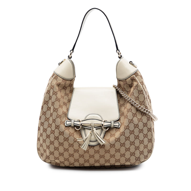 Medium GG Canvas Emily Flap Satchel