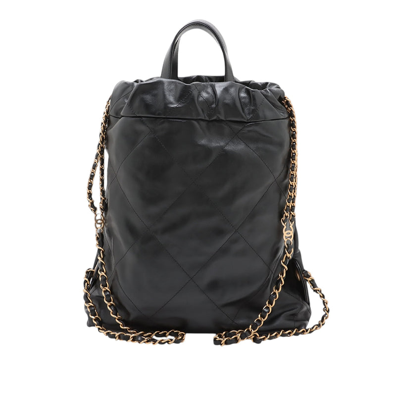 Small Shiny Quilted Calfskin 22 Backpack - Image 2