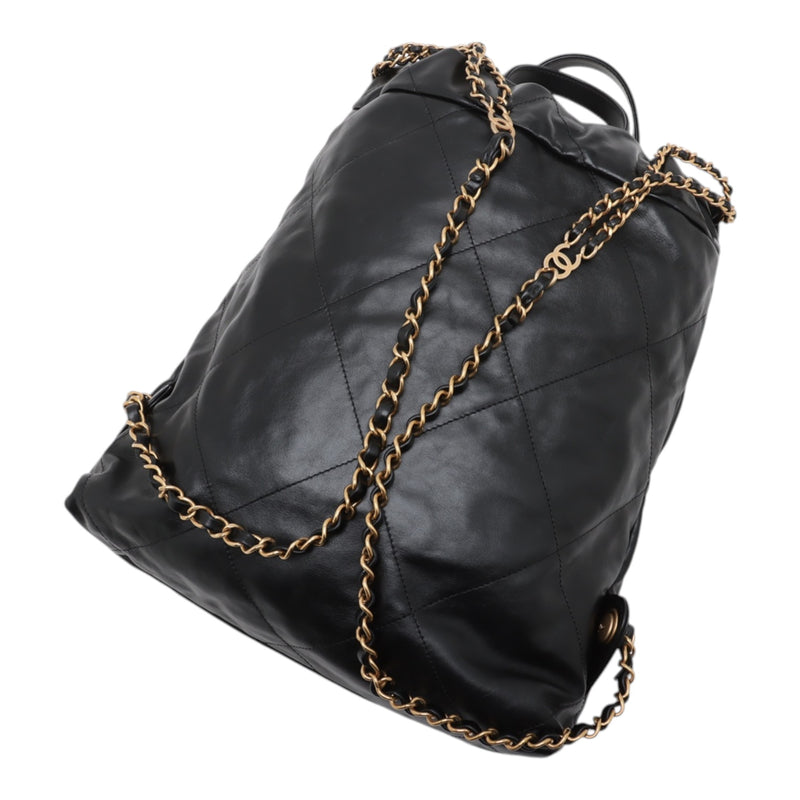 Small Shiny Quilted Calfskin 22 Backpack - Image 8